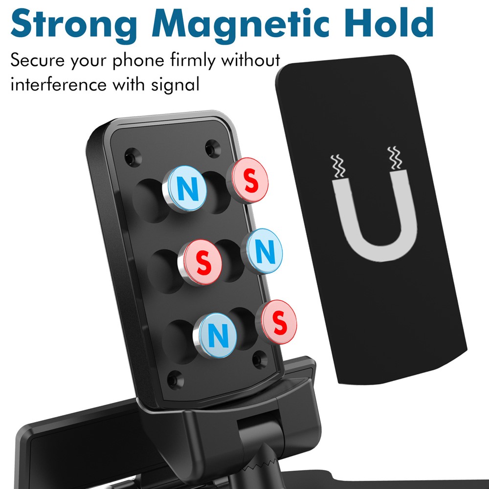 360 Degrees Rotation Magnetic Car Dashboard Mount Phone Stand Holder with Parking Number Plate-3