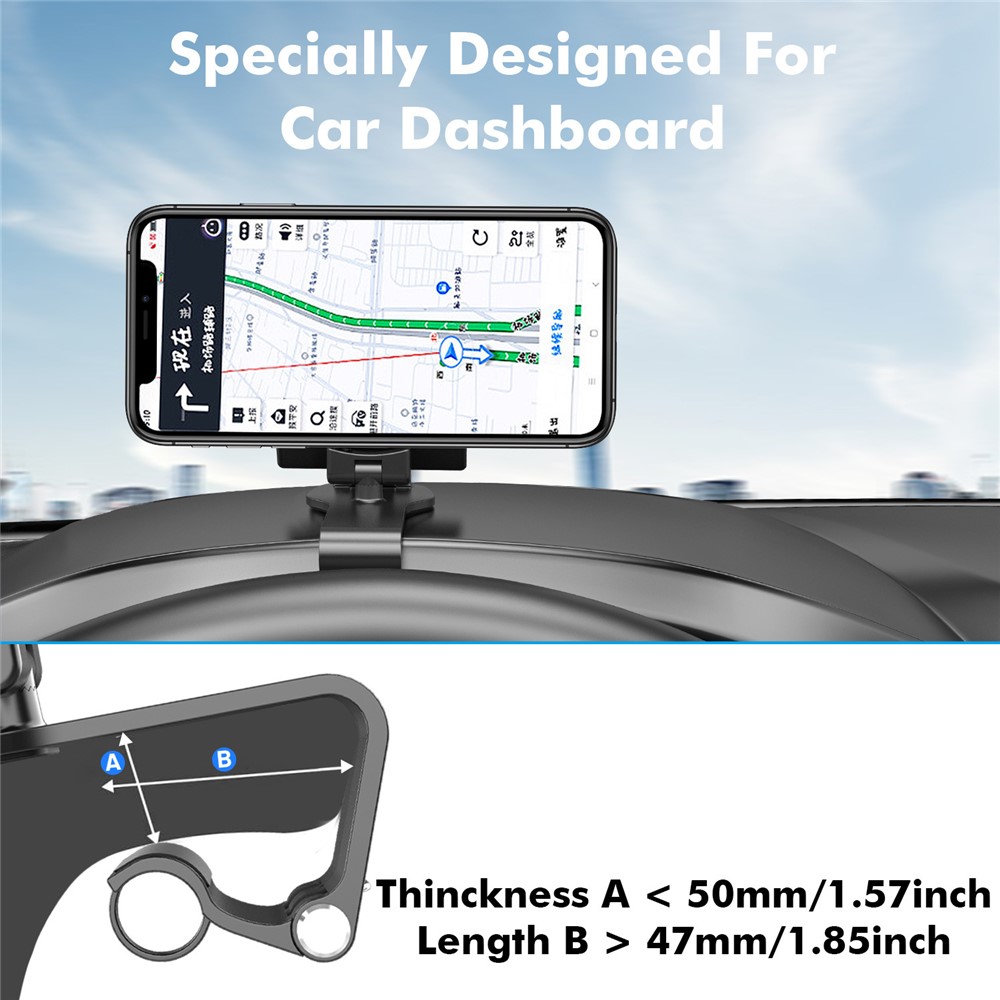 360 Degrees Rotation Magnetic Car Dashboard Mount Phone Stand Holder with Parking Number Plate-4