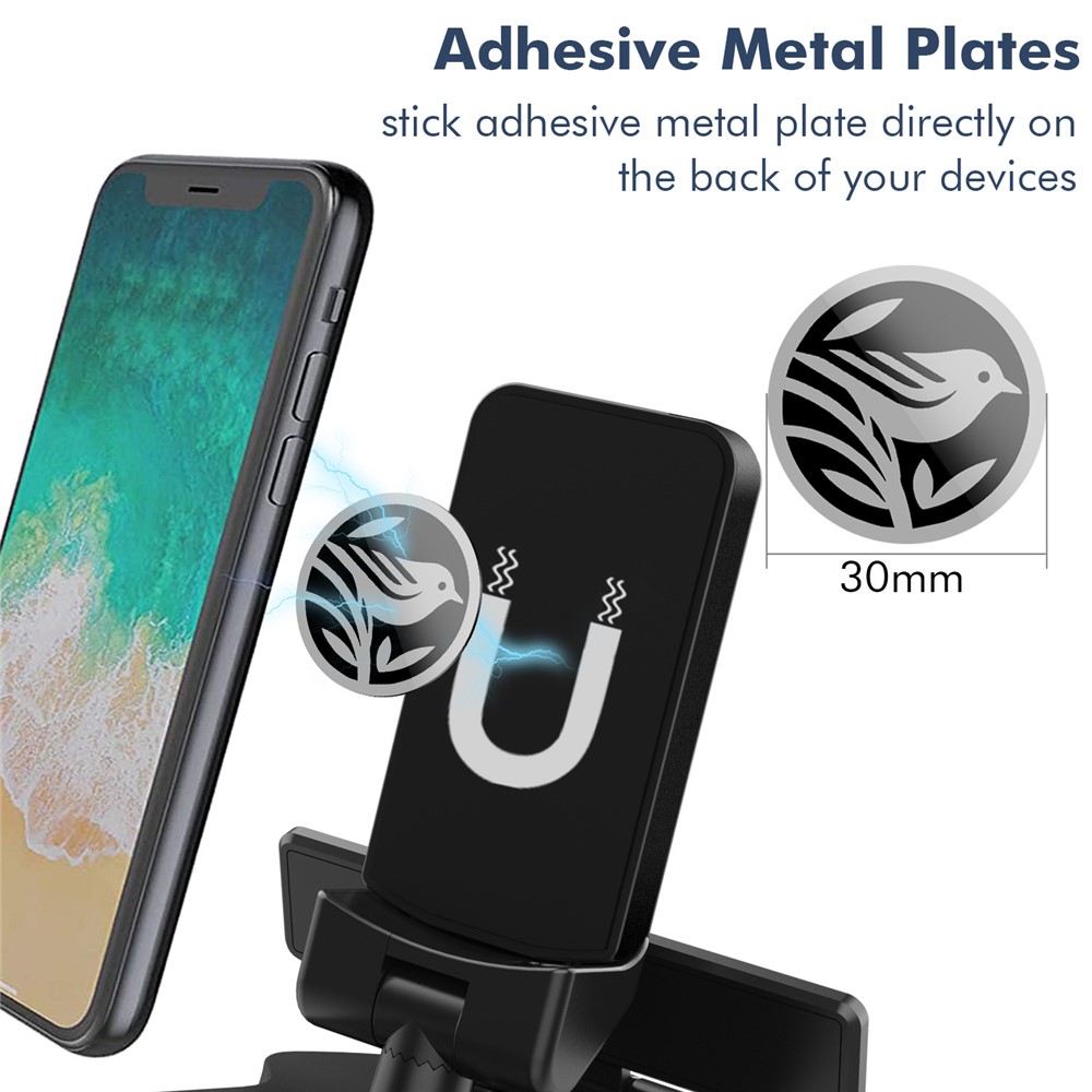 360 Degrees Rotation Magnetic Car Dashboard Mount Phone Stand Holder with Parking Number Plate-5