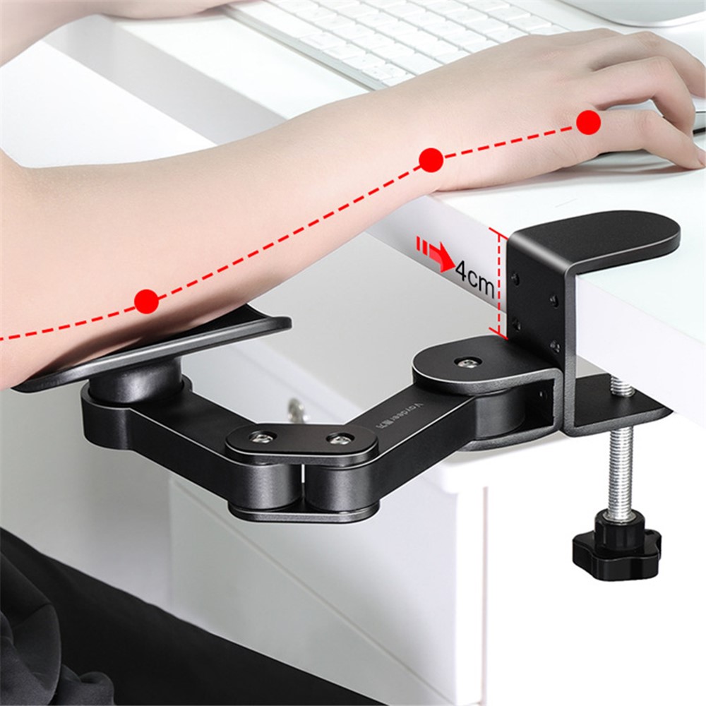 VAYDEER TJ2011 Rotating Computer Arm Elbow Rest Pad Wrist Rest Extender Desk Hand Bracket Mouse Support-3