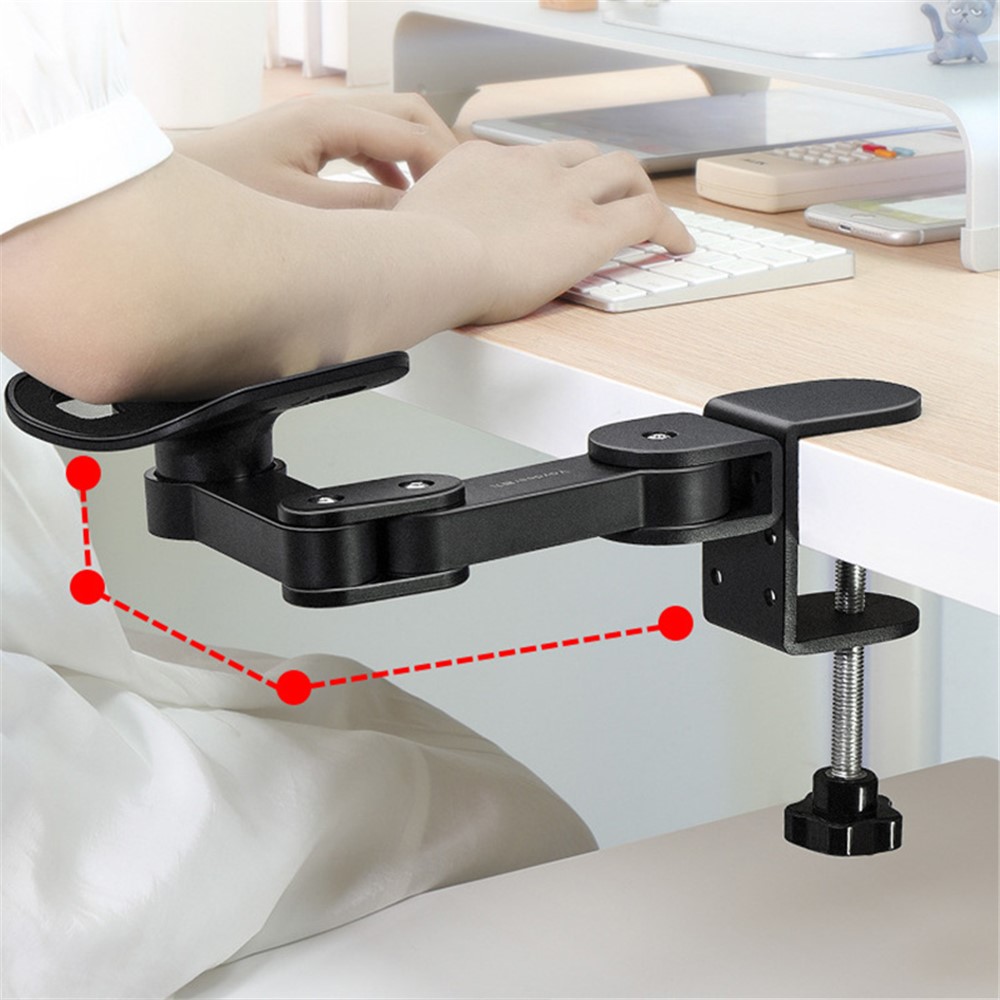 VAYDEER TJ2011 Rotating Computer Arm Elbow Rest Pad Wrist Rest Extender Desk Hand Bracket Mouse Support-4