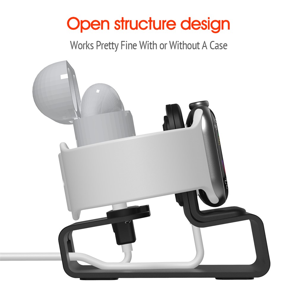 T065 Aluminium Alloy Charging Stand Dock Desktop Holder Bracket for Apple Watch AirPods Pro-9