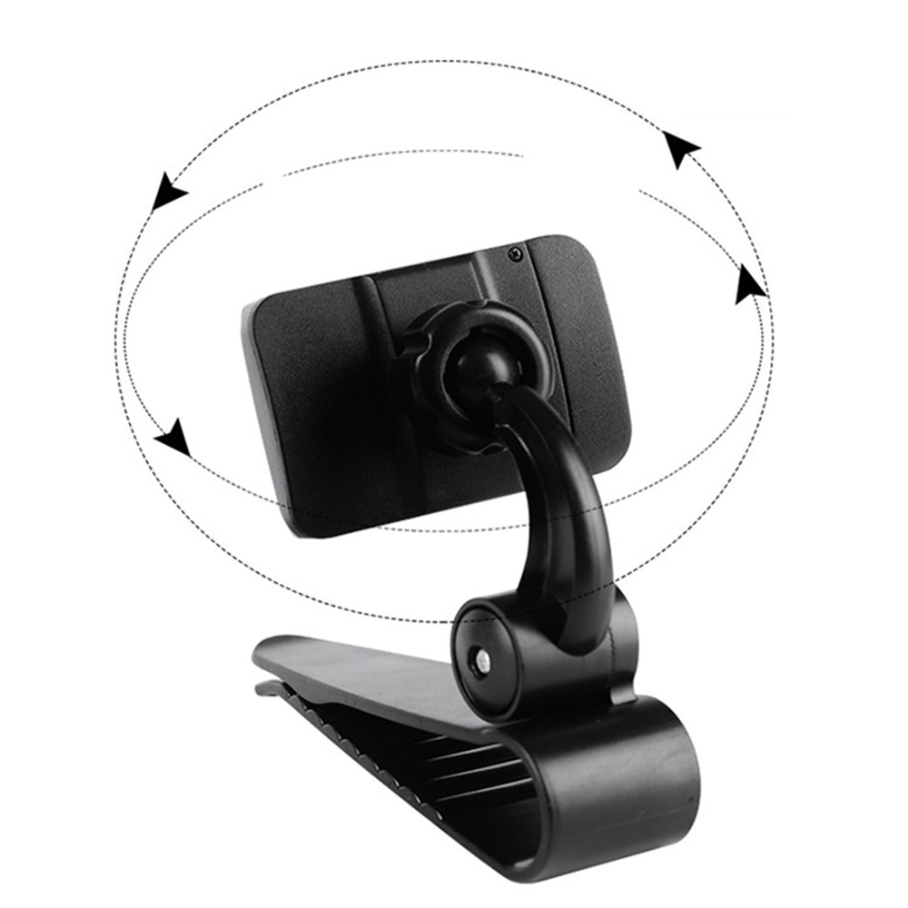Z0209 Universal Car Sun Visor Phone Holder 360 Degree Rotation Automobiles Navigation Mount Stand Clip - Black-4