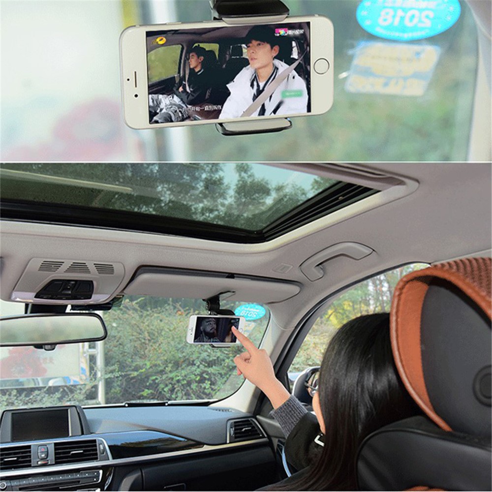 Z0209 Universal Car Sun Visor Phone Holder 360 Degree Rotation Automobiles Navigation Mount Stand Clip - Black-7