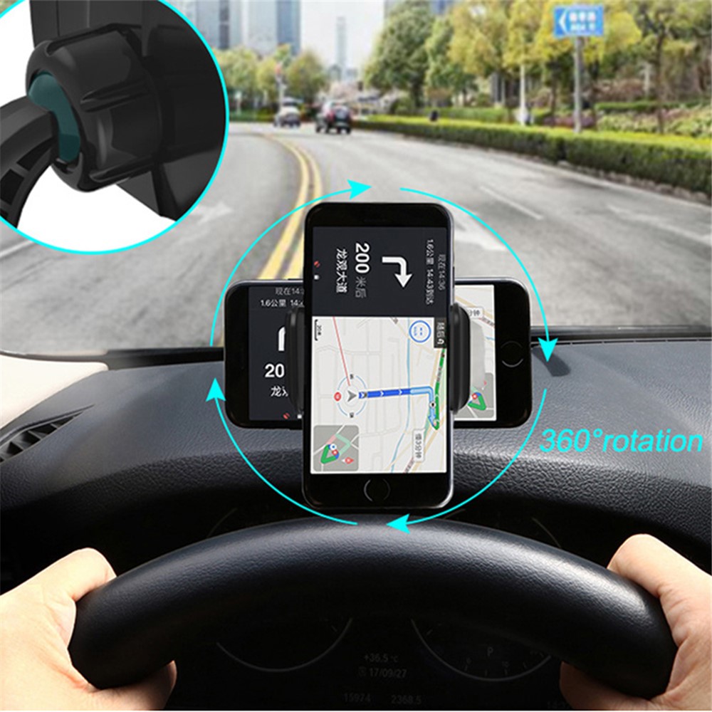 Universal Dashboard Car Phone Holder Clip Mount Stand 360 Degree Rotatable GPS Display Bracket - Green-4