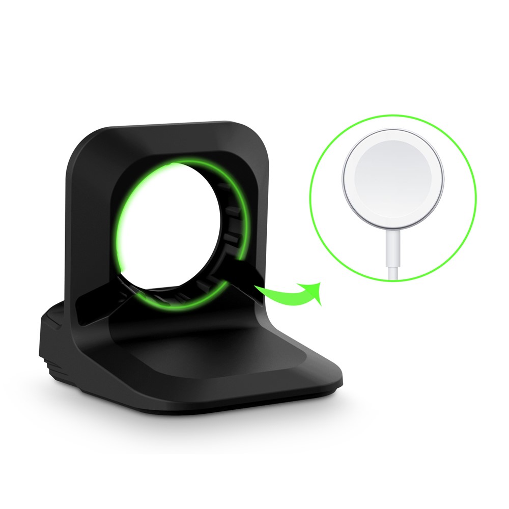 Silicone Base Phone Holder Charger Stand Charging Dock Station Bracket for Apple Watch - Black-5