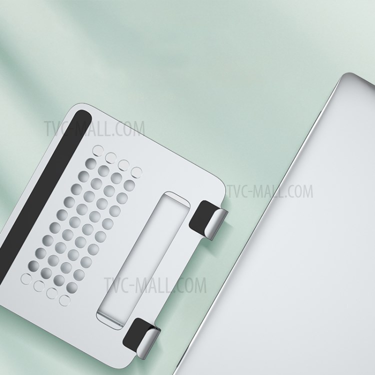 L02 Aluminum Alloy Dual Arm Foldable Desktop Tablet Holder Cooling Bracket Stand - Silver-8