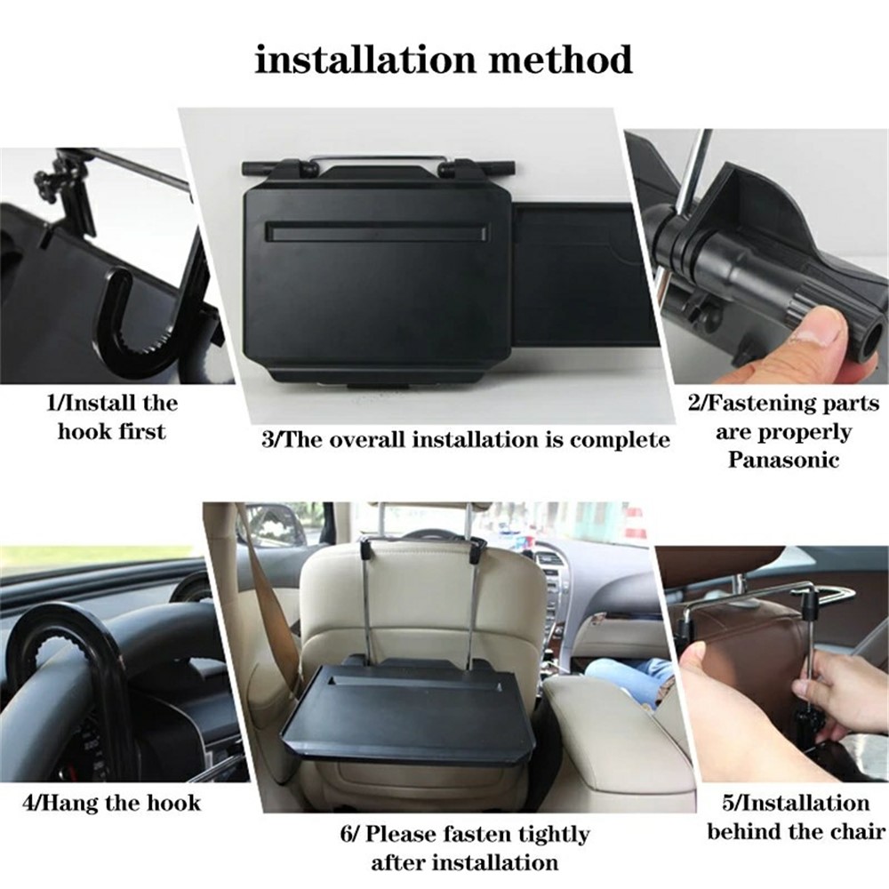 SHUNWEI SD-1508B Car Seat Mount Foldable Dining Tray with Drawer Steering Wheel Notebook Table-3