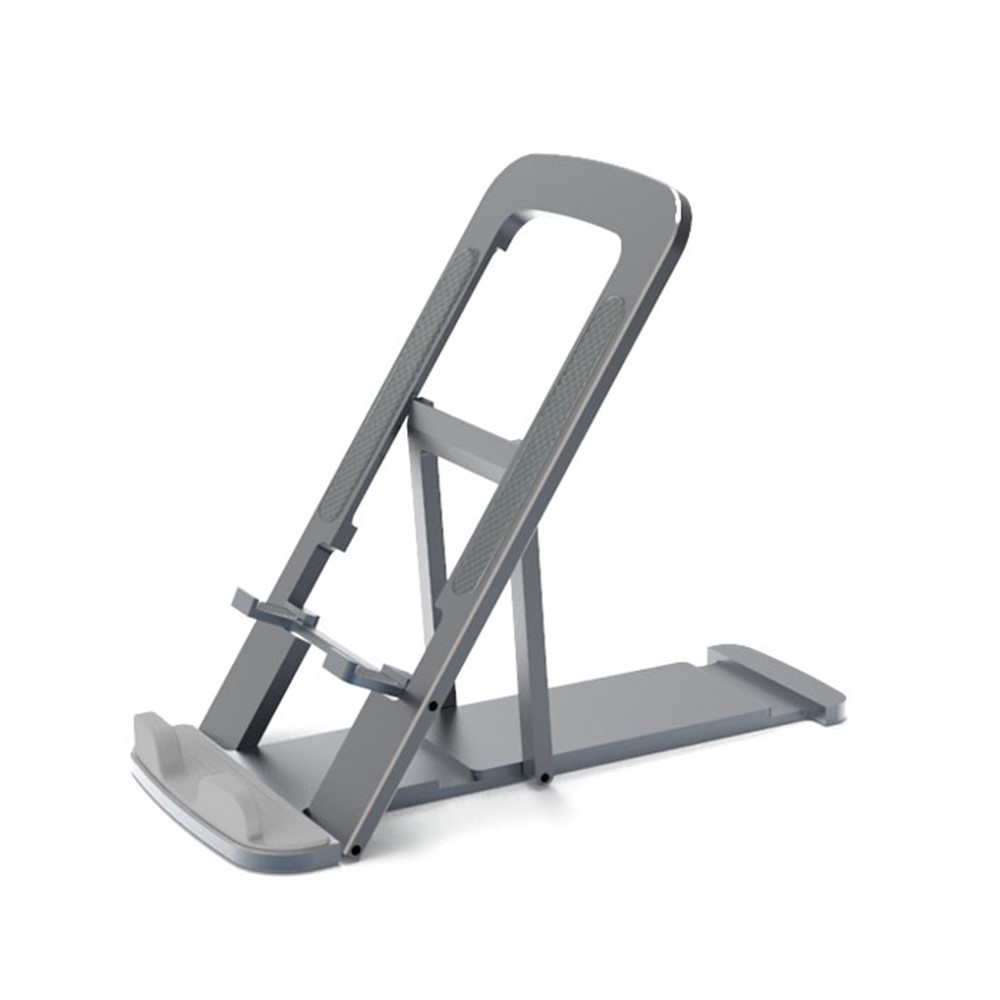 ZJ-01 Aluminium Alloy Foldable Phone Holder Stand Desktop Mobile Phone Tablet Bracket - Black-1
