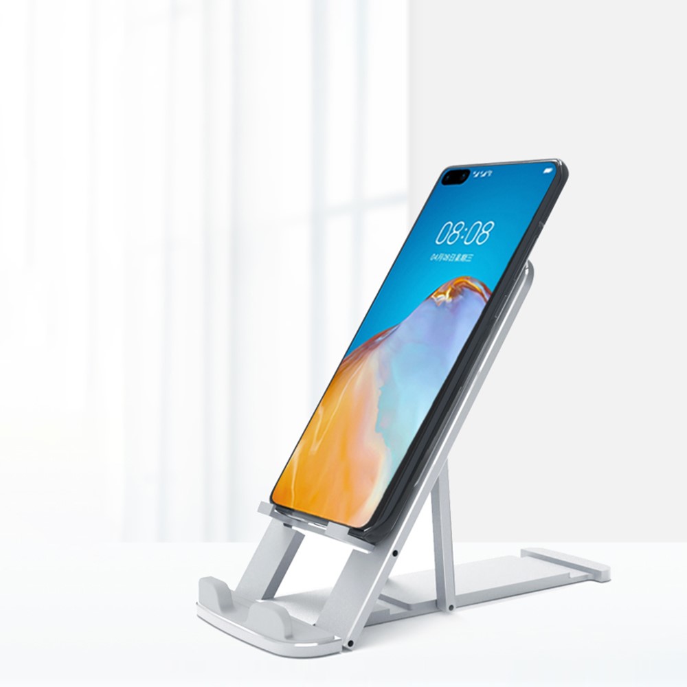 ZJ-01 Aluminium Alloy Foldable Phone Holder Stand Desktop Mobile Phone Tablet Bracket - Black-2