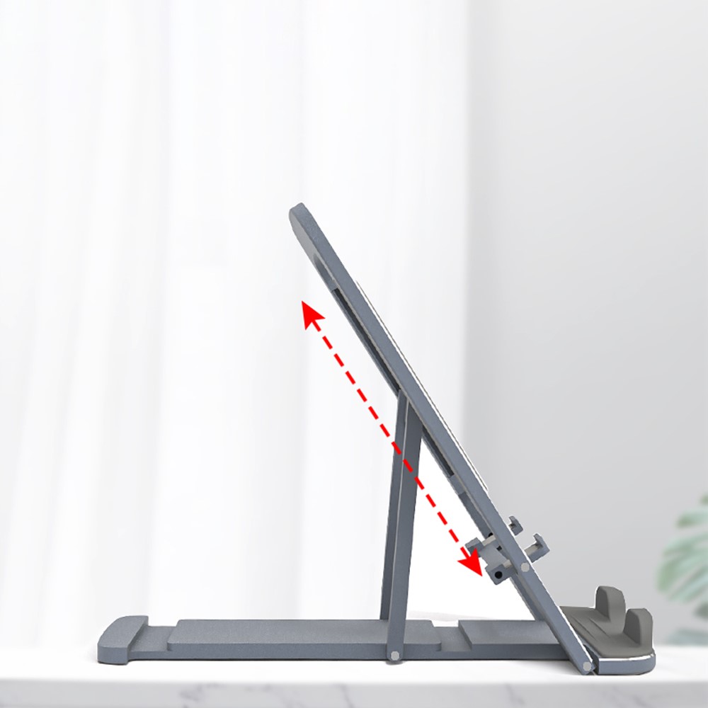 ZJ-01 Aluminium Alloy Foldable Phone Holder Stand Desktop Mobile Phone Tablet Bracket - Black-4