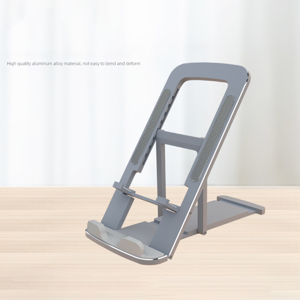 ZJ-01 Aluminium Alloy Foldable Phone Holder Stand Desktop Mobile Phone Tablet Bracket - Black-6