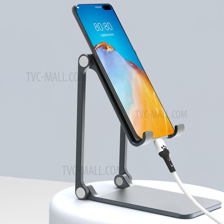 ZJ-06 Foldable Portable Phone Holder Bracket Aluminium Alloy Lazy Phone Tablet Stand for Wireless Charging-2