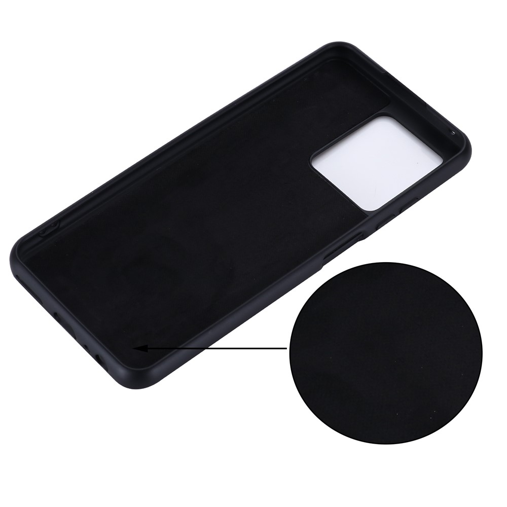 Liquid Silicone Soft Microfiber Lining Shockproof Protective Phone Cover with Strap for ZTE Blade V30 - Black-3
