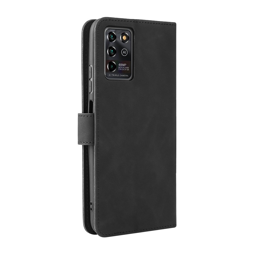 Flip Folio Stand Skin-touch Feeling PU Leather Wallet Magnetic Protective Case with Strap for ZTE Blade V30 Vita - Black-3