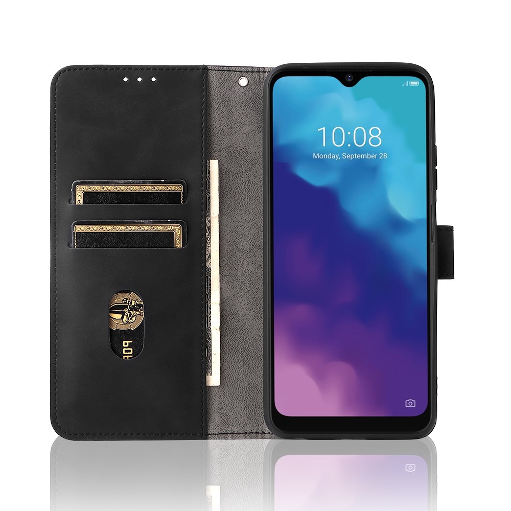 Flip Folio Stand Skin-touch Feeling PU Leather Wallet Magnetic Protective Case with Strap for ZTE Blade V30 Vita - Black-4
