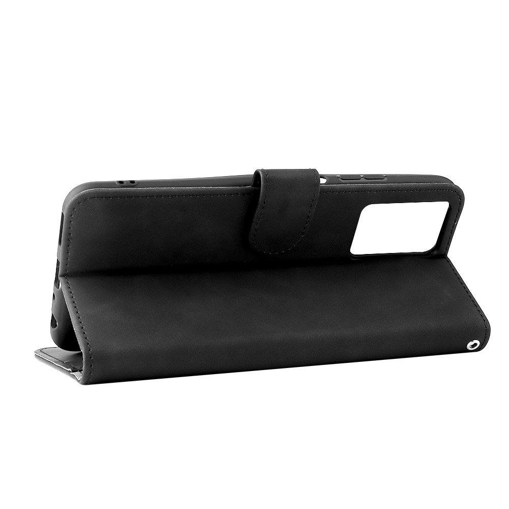 Flip Folio Stand Skin-touch Feeling PU Leather Wallet Magnetic Protective Case with Strap for ZTE Blade V30 Vita - Black-5