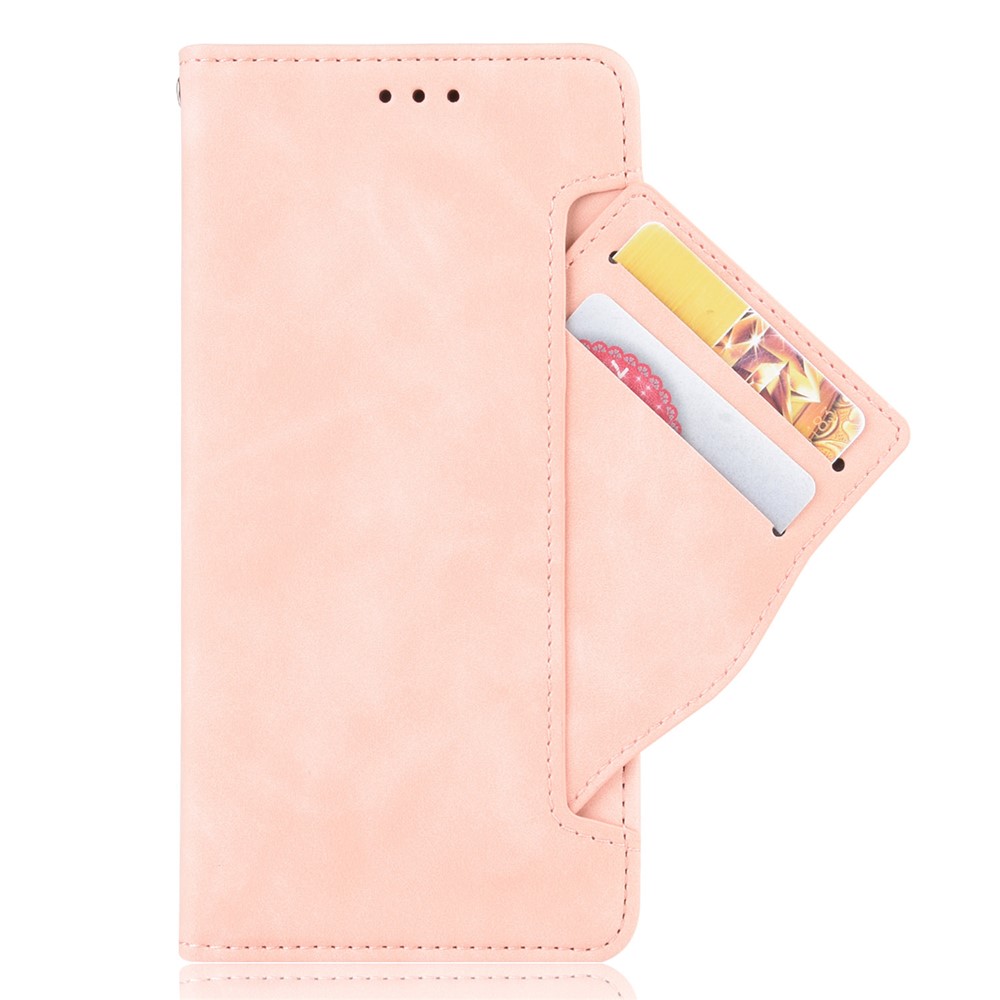 For ZTE Blade V30 Vita/V2022 Anti-Fall Shockproof Flip Phone Case PU Leather + TPU Phone Cover Multiple Card Slot Wallet Stand Design - Pink-2
