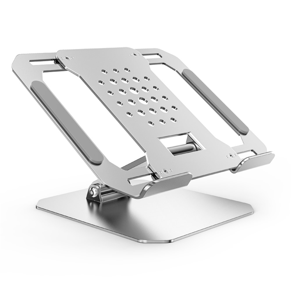 T3 Aluminum Alloy Folding Notebook Stand Adjustable Laptop Holder Cooling Riser for Laptop Tablet Below 17inch - Silver-2