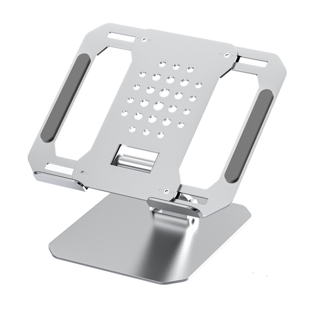 T3 Aluminum Alloy Folding Notebook Stand Adjustable Laptop Holder Cooling Riser for Laptop Tablet Below 17inch - Silver-3