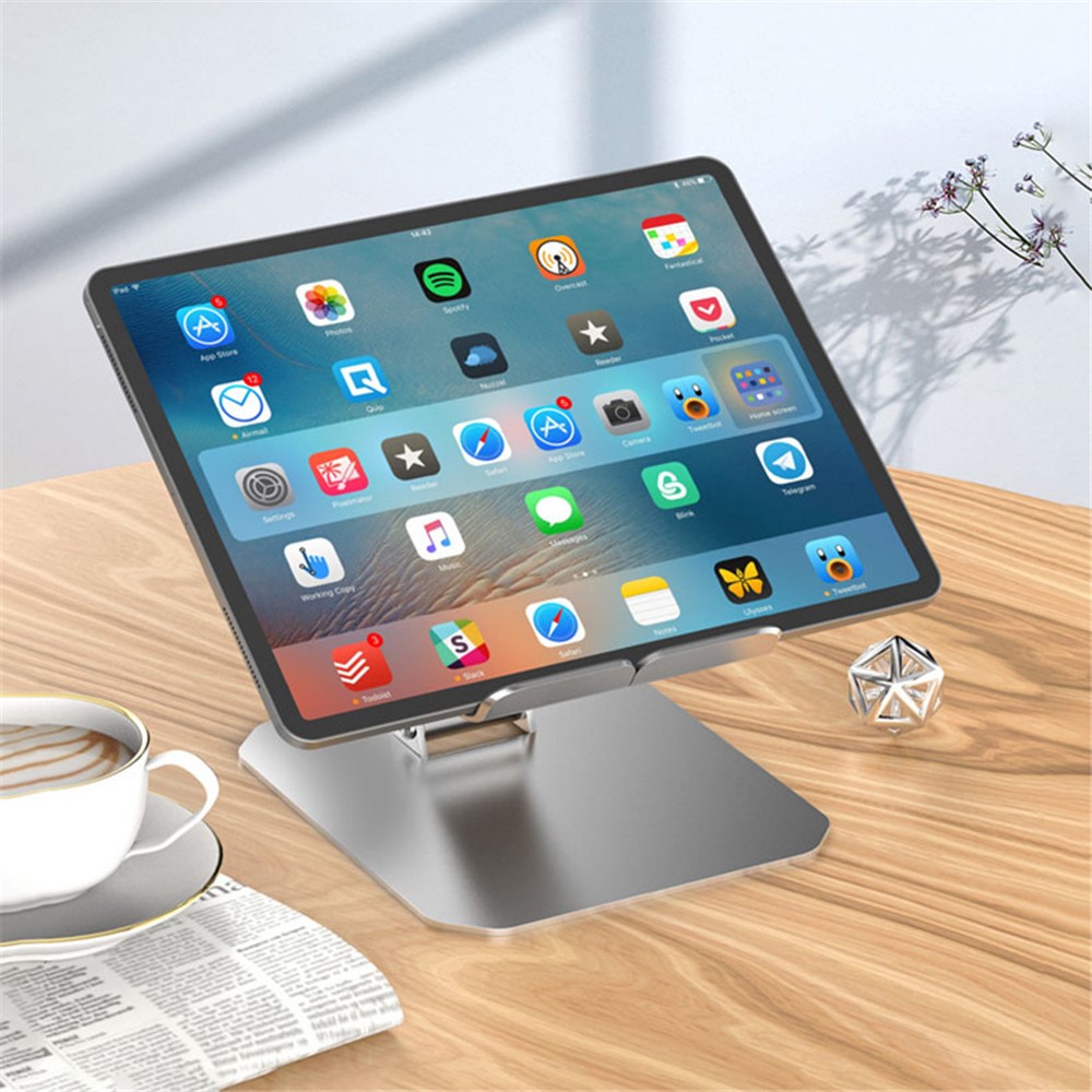 T3 Aluminum Alloy Folding Notebook Stand Adjustable Laptop Holder Cooling Riser for Laptop Tablet Below 17inch - Silver-8