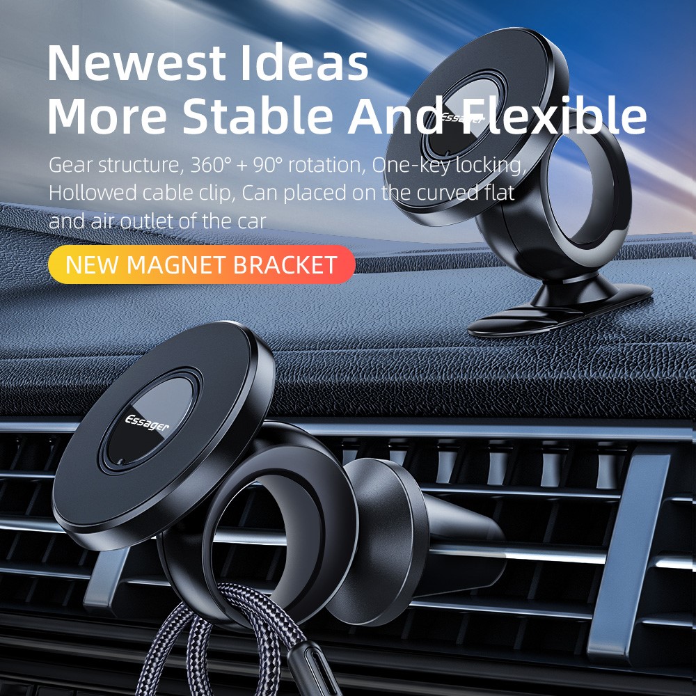 ESSAGER EZJCXZ-JZY01 Universal Magnetic Car Air Vent/Dashboard Mount Phone Holder Cellphone Stand - Air Vent Phone Holder-2