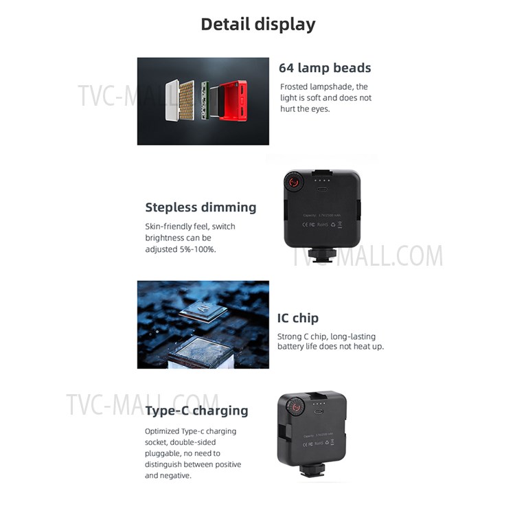 4 in 1 Vlog Shooting Kit Desktop Tripod Adjustable Fill Light Phone Holder Microphone for Mobile Phone 6.5-10cm-10