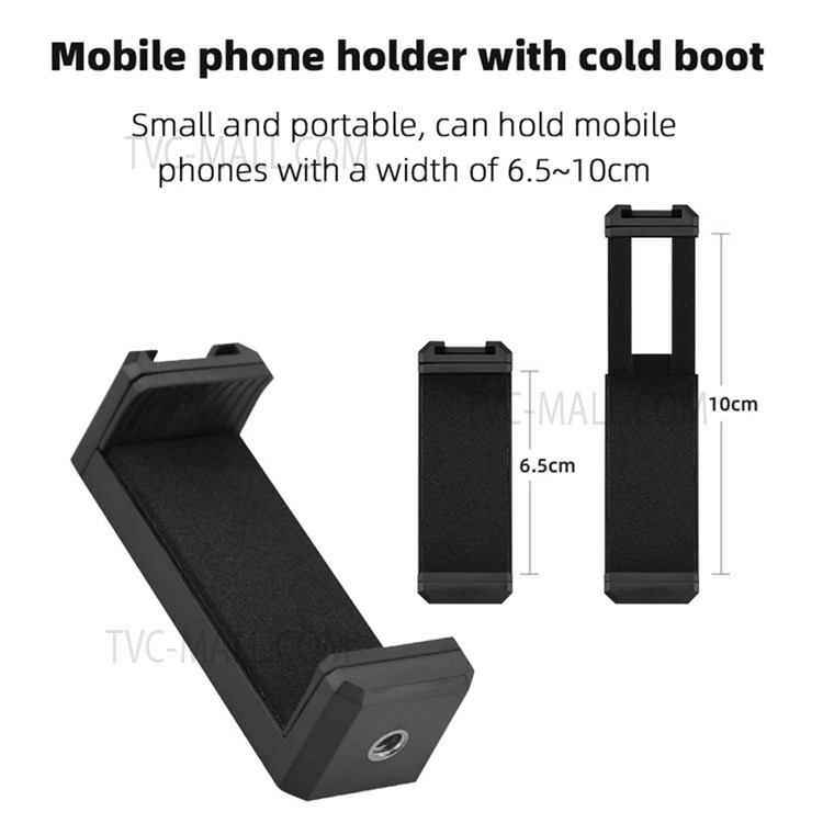 4 in 1 Vlog Shooting Kit Desktop Tripod Adjustable Fill Light Phone Holder Microphone for Mobile Phone 6.5-10cm-14