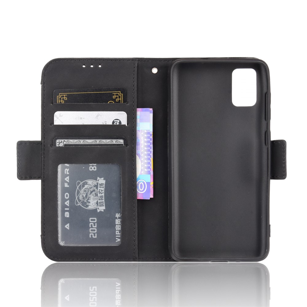 Multiple Card Slot Design PU Leather Flip Phone Case Wallet Stand Cover Shell for ZTE Blade A31 - Black-6