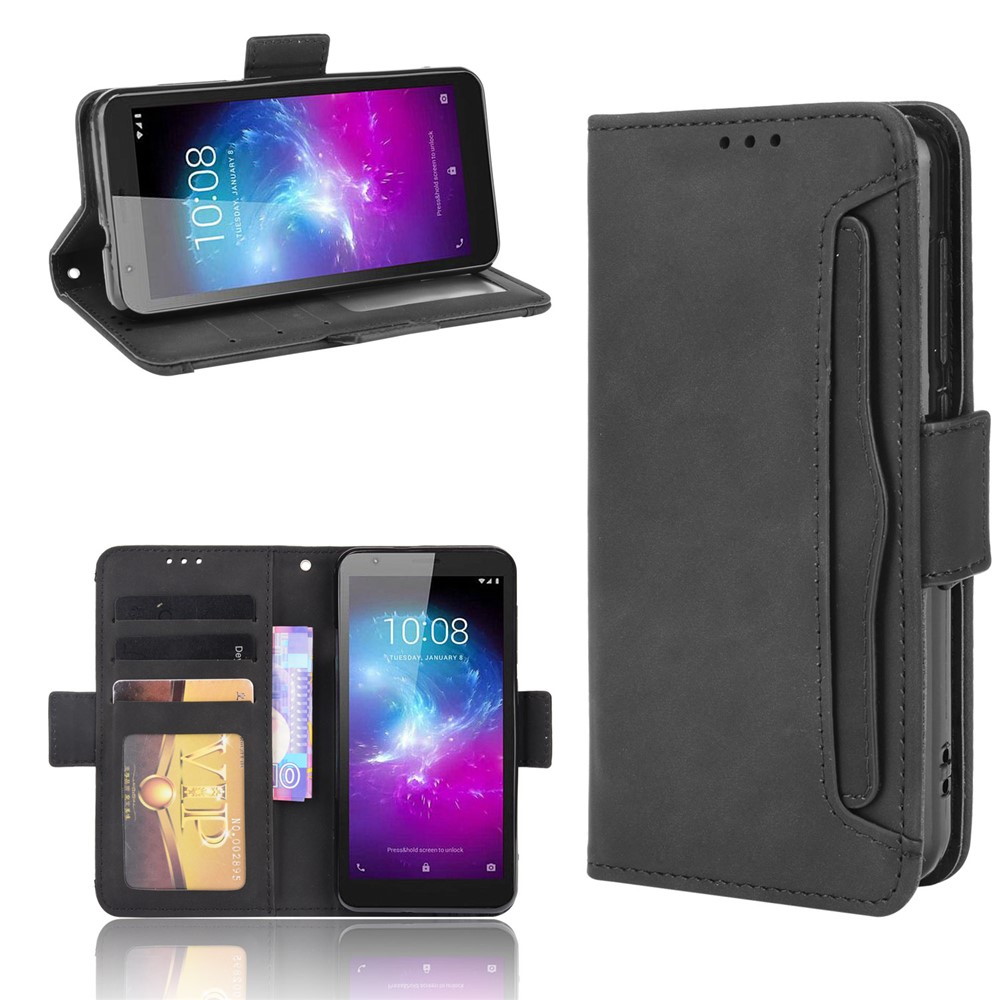 PU Leather Mobile Phone Protection Case Wallet Stand Cover Shell with Multiple Card Slot Design for ZTE Blade L8/Blade A3 (2019)/A31 Lite - Black-10