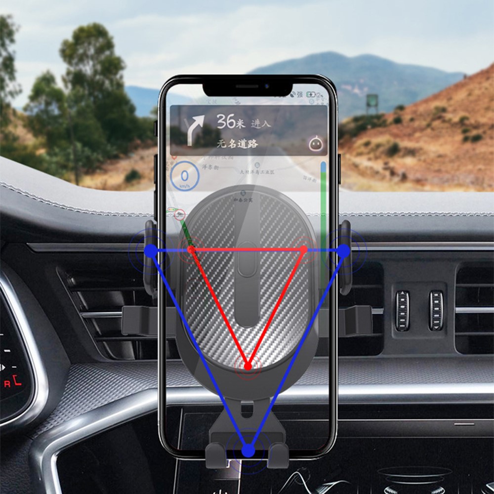 Car Windshield Dashboard Suction Cup Mount Telescopic Gravity Auto Clamp Phone Holder Stand - Black-4