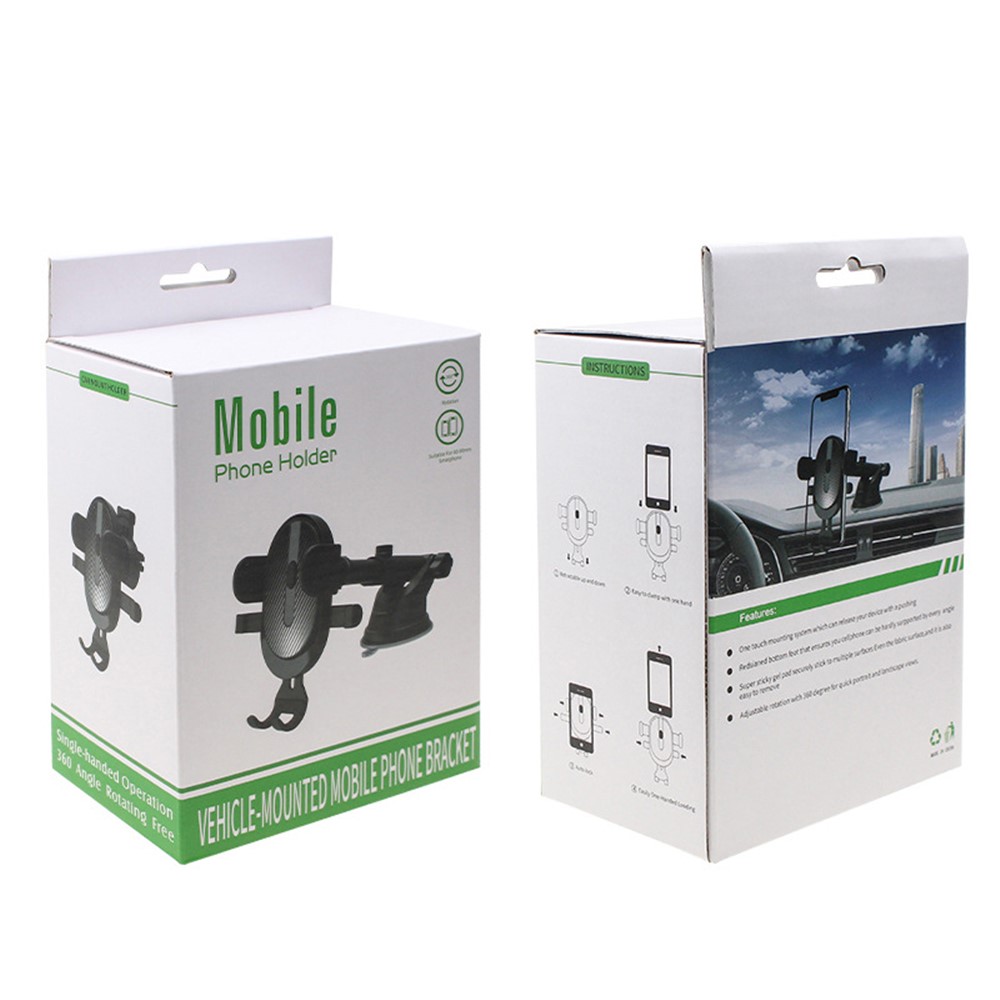 Car Windshield Dashboard Suction Cup Mount Telescopic Gravity Auto Clamp Phone Holder Stand - Black-9
