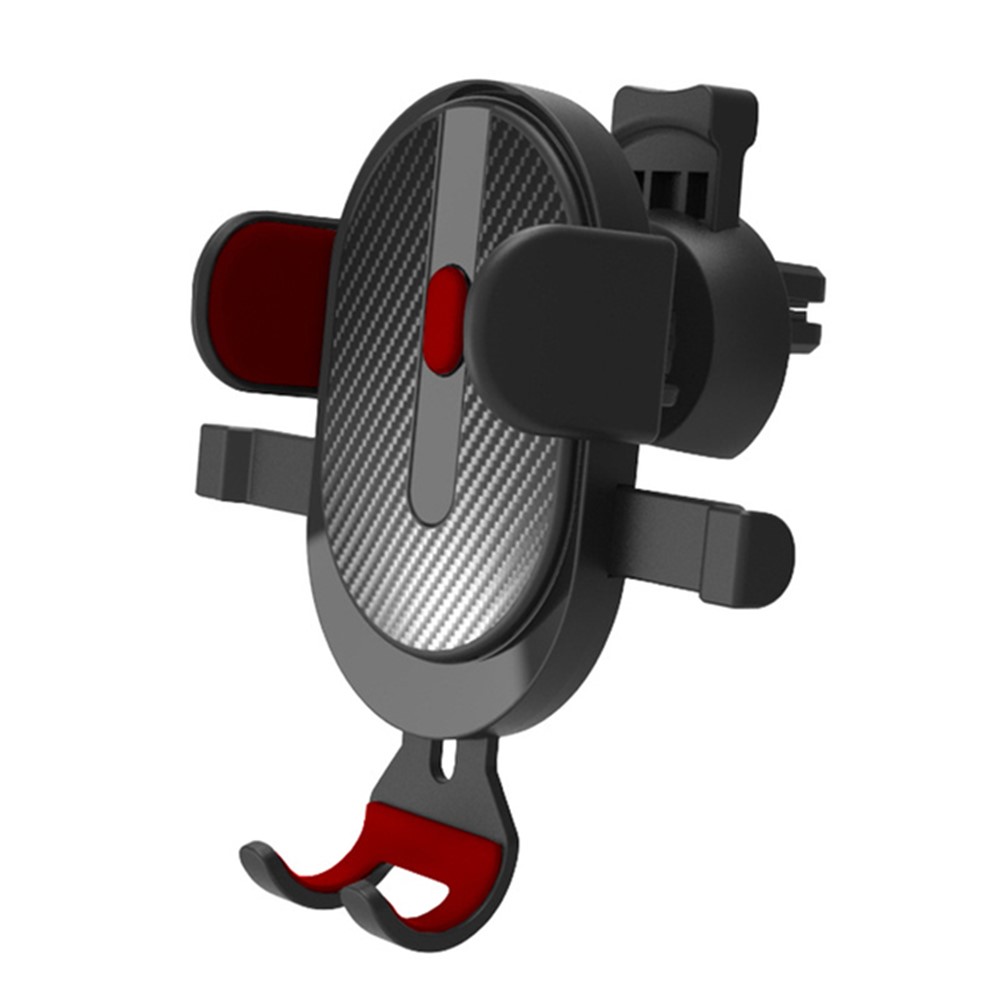 360 Degree Rotation Car Air Vent GPS Mount Mobile Phone Holder Gravity Auto Clamp Bracket - Black / Red-1