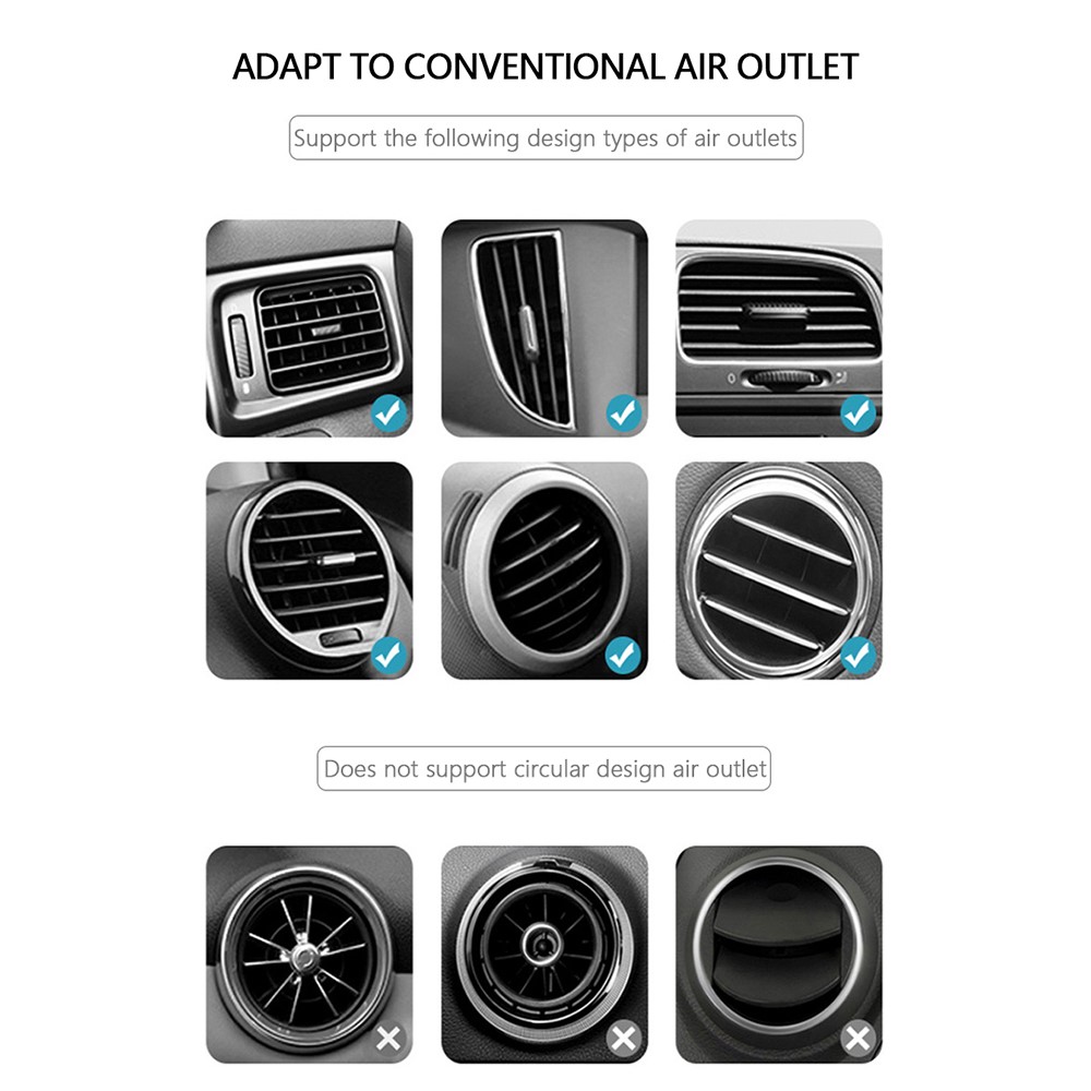 360 Degree Rotation Car Air Vent GPS Mount Mobile Phone Holder Gravity Auto Clamp Bracket - Black / Red-8
