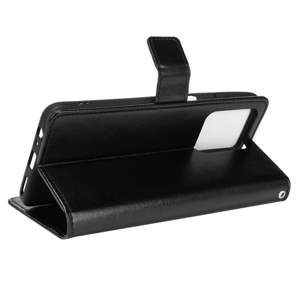 Stand Crazy Horse Texture PU Leather Flip Folio Wallet Magnetic Anti-Scratch Case with Wrist Strap for ZTE Blade V30 - Black-5