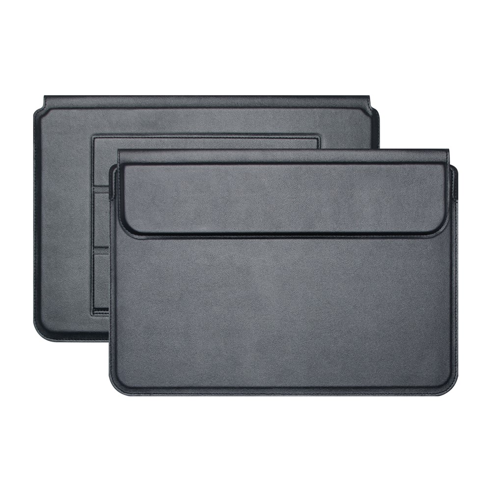 PU Leather Waterproof Notebook Laptop Sleeve Bag Horizontal Carrying Pouch for MacBook Air 13 inch - Black-1