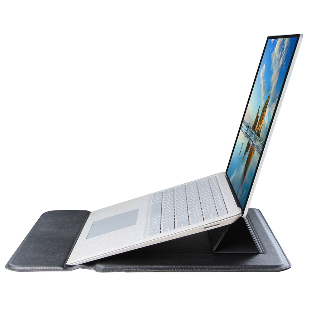 Stylish Waterproof PU Leather Notebook Sleeve Bag Laptop Horizontal Carrying Pouch for MacBook Pro 16 inch - Black-8