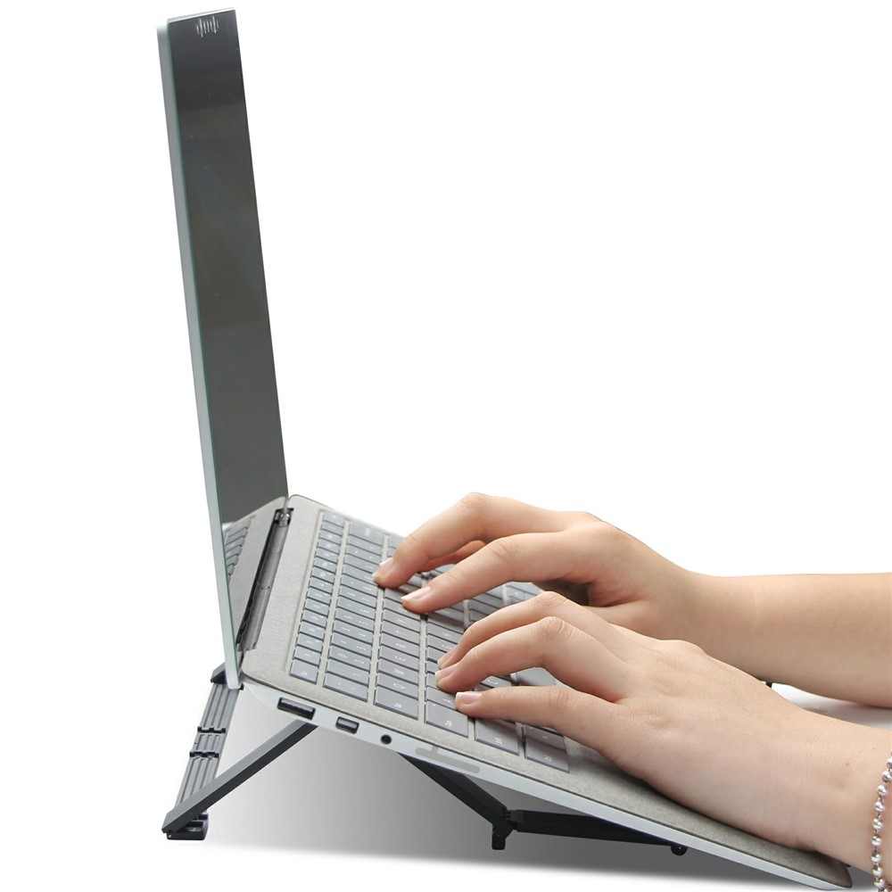 3-in-1 Adjustable Laptop Tablet Mobile Phone Holder Stand Desktop Heat Dissipation Notebook Bracket - Black-7