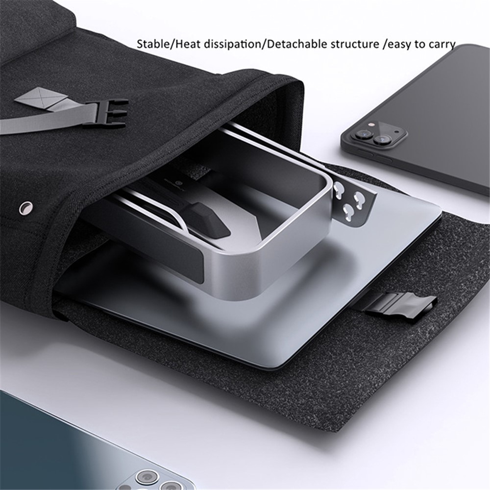 P49 Detachable Laptop Riser Stand Notebook Holder Bracket Cooler for MacBook Lenovo Asus - Dark Grey-6