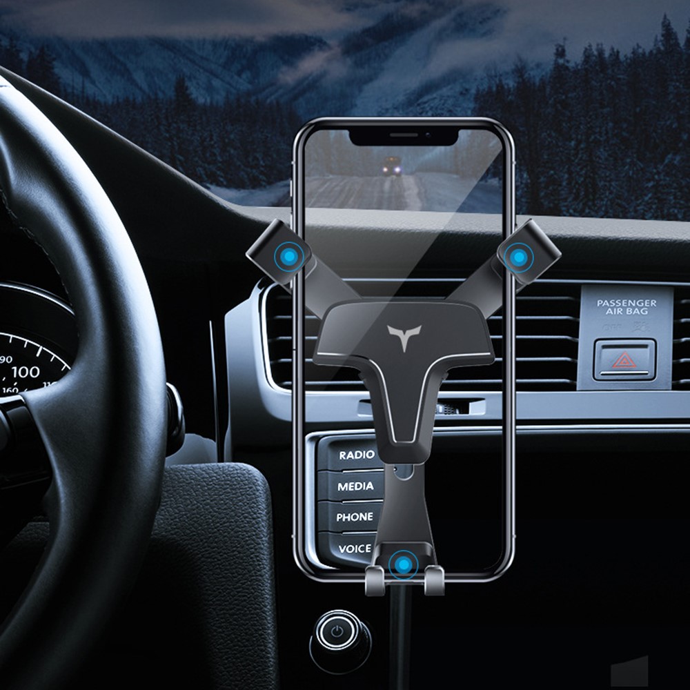 T3 Universal Car Gravity Phone Holder Rotatable Vehicle Air Outlet Phone GPS Bracket - Black-6