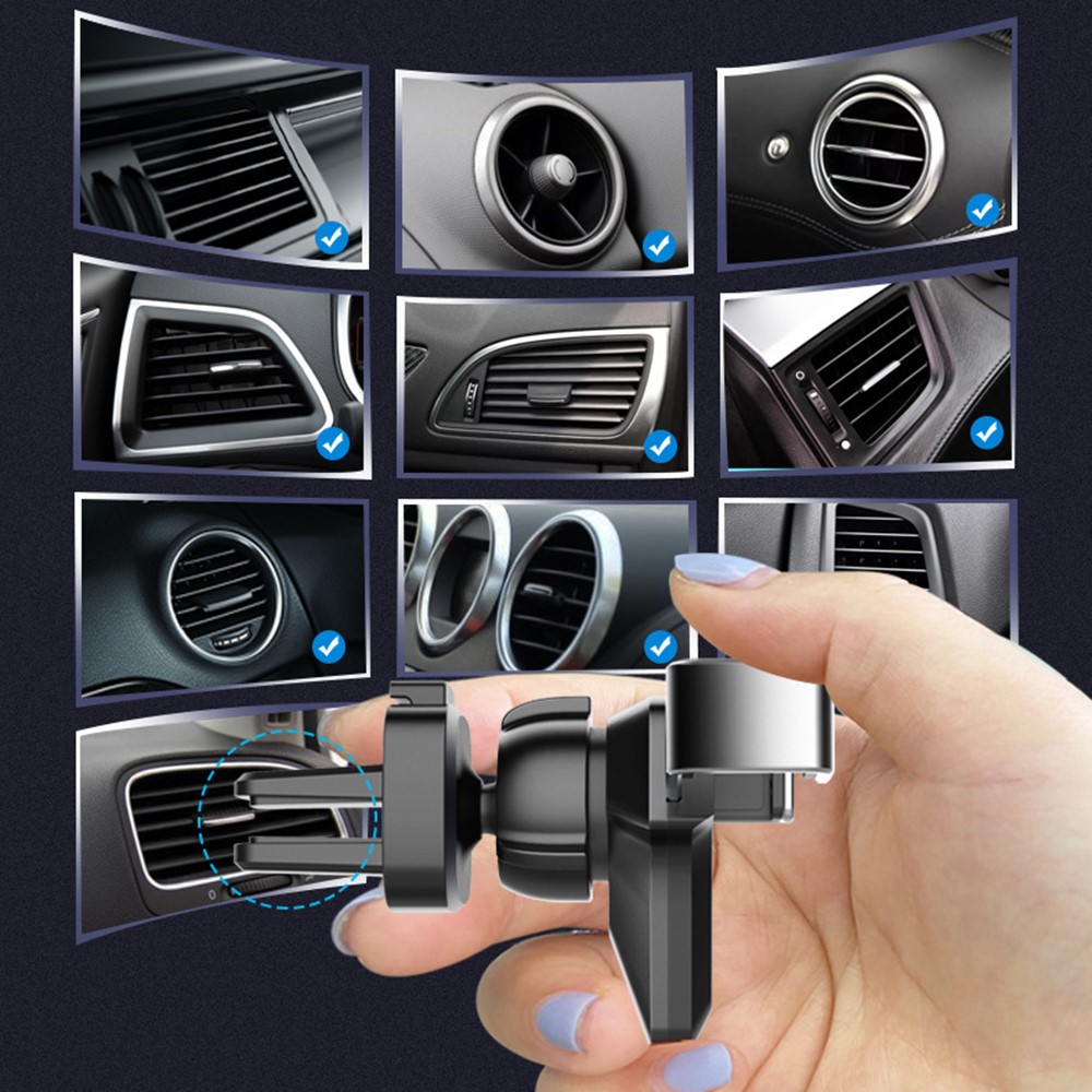 T3 Universal Car Gravity Phone Holder Rotatable Vehicle Air Outlet Phone GPS Bracket - Black-7