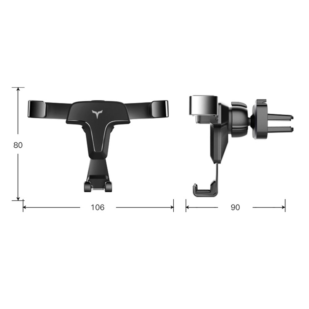 T3 Universal Car Gravity Phone Holder Rotatable Vehicle Air Outlet Phone GPS Bracket - Black-8