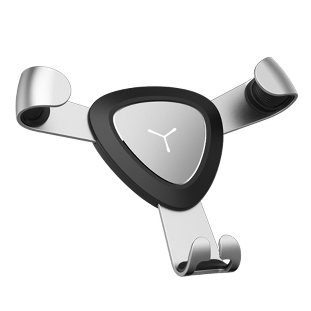 Z01 Universal Rotatable Gravity Triangle Metal Car Air Outlet Phone Holder Bracket - Silver-1