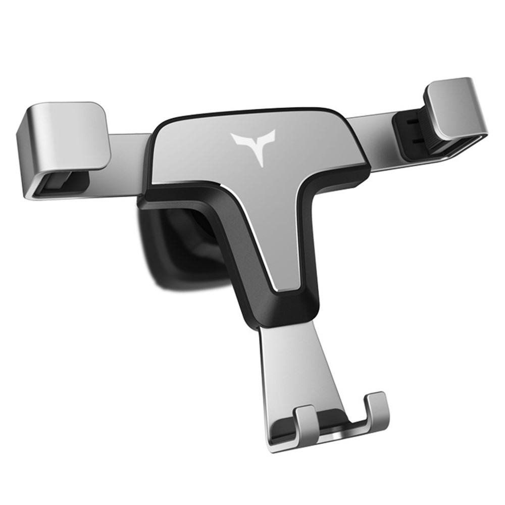 T3 Universal Triangle Metal Car Air Outlet Mount Gravity Phone Holder Rotatable Bracket - Silver-1