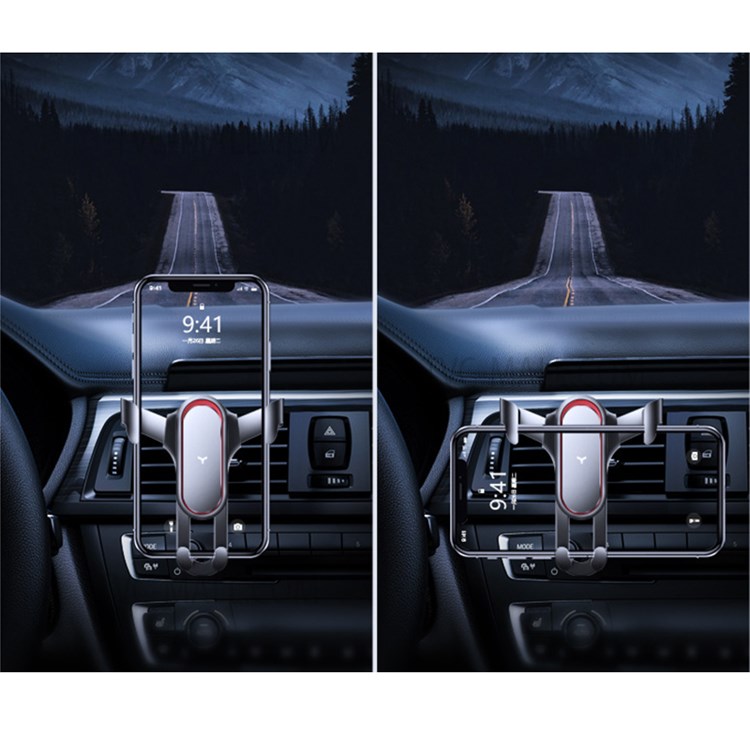 U3 Universal Gravity Phone Holder Rotatable Car Air Outlet Mount Phone Bracket - Grey-5