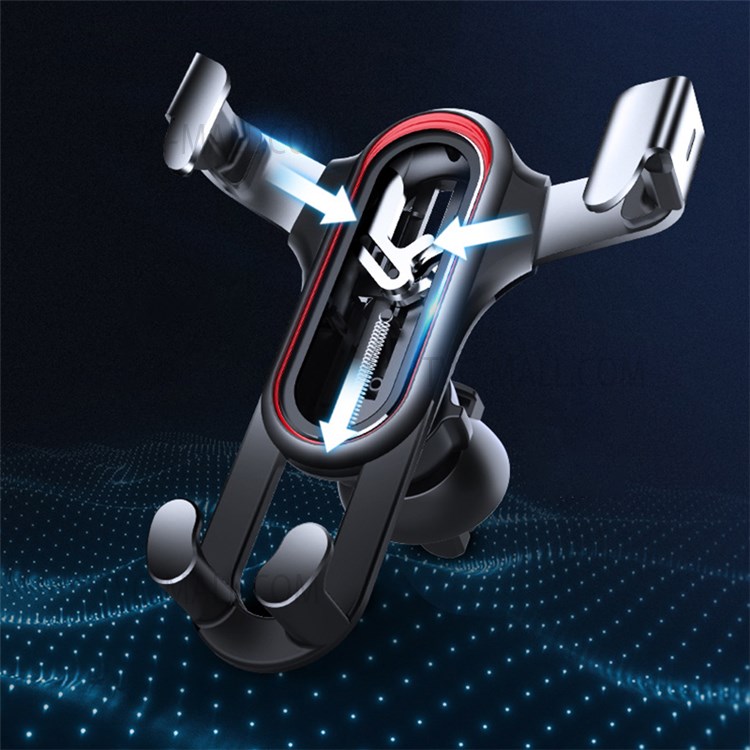U3 Universal Gravity Phone Holder Rotatable Car Air Outlet Mount Phone Bracket - Grey-6
