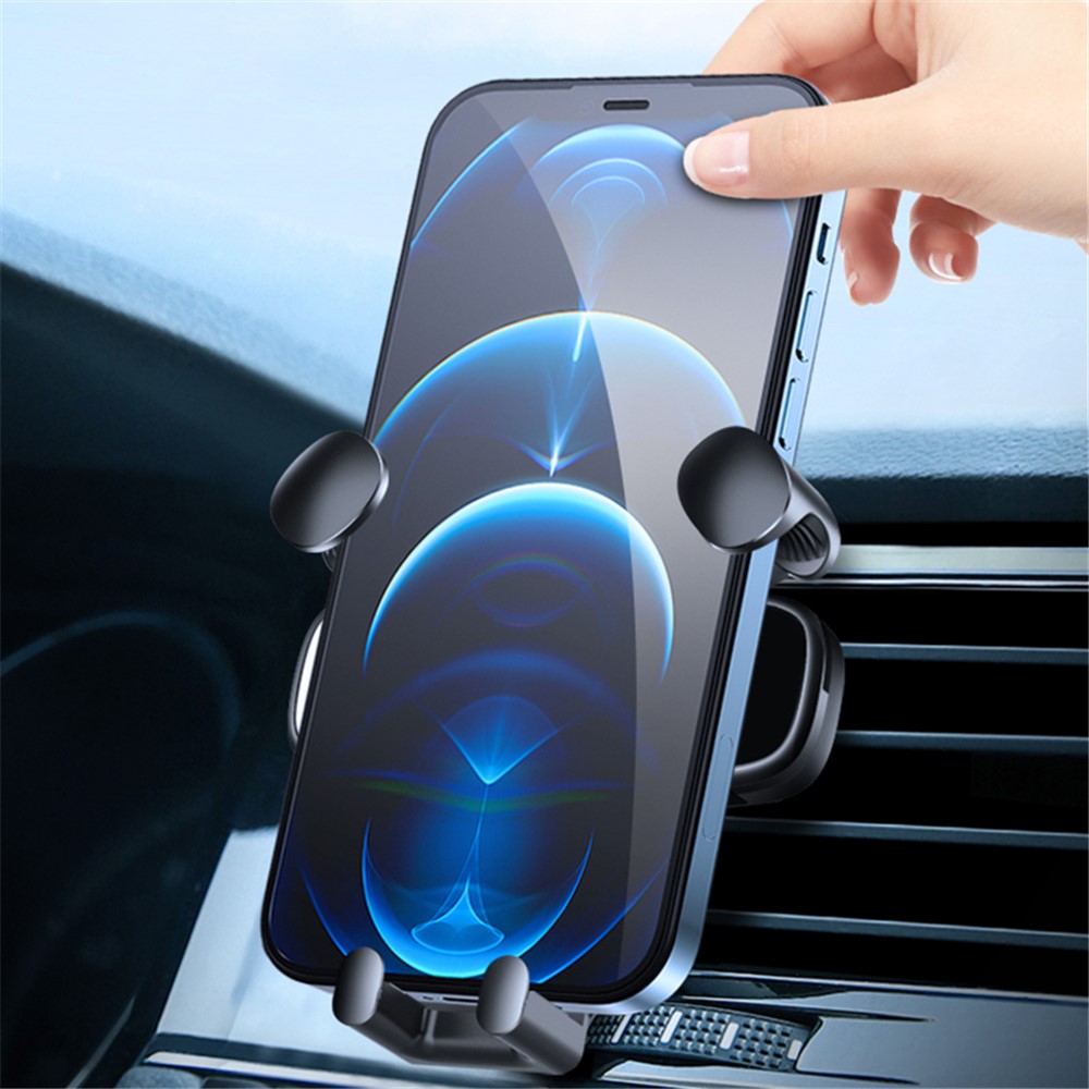 M2S Cute Cartoon Design Gravity Car Phone Holder Rotatable Air Outlet Mount Phone Stand Bracket - Black-4