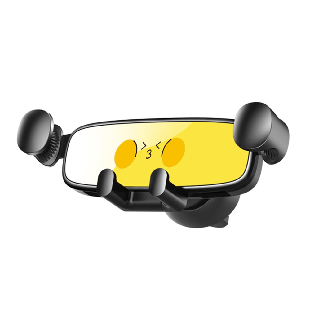 M2S Cute Cartoon Design Gravity Car Phone Holder Rotatable Air Outlet Mount Phone Stand Bracket - Yellow-1