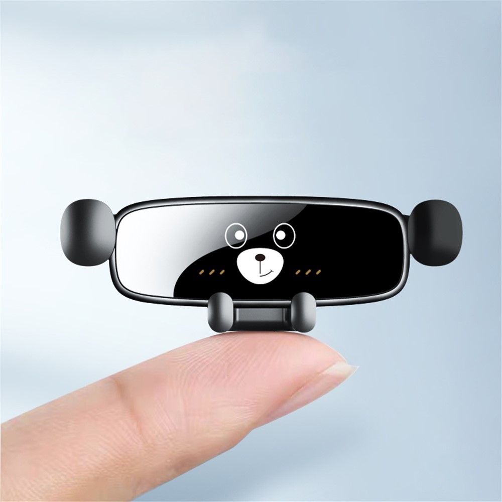 M2S Cute Cartoon Design Gravity Car Phone Holder Rotatable Air Outlet Mount Phone Stand Bracket - Yellow-7