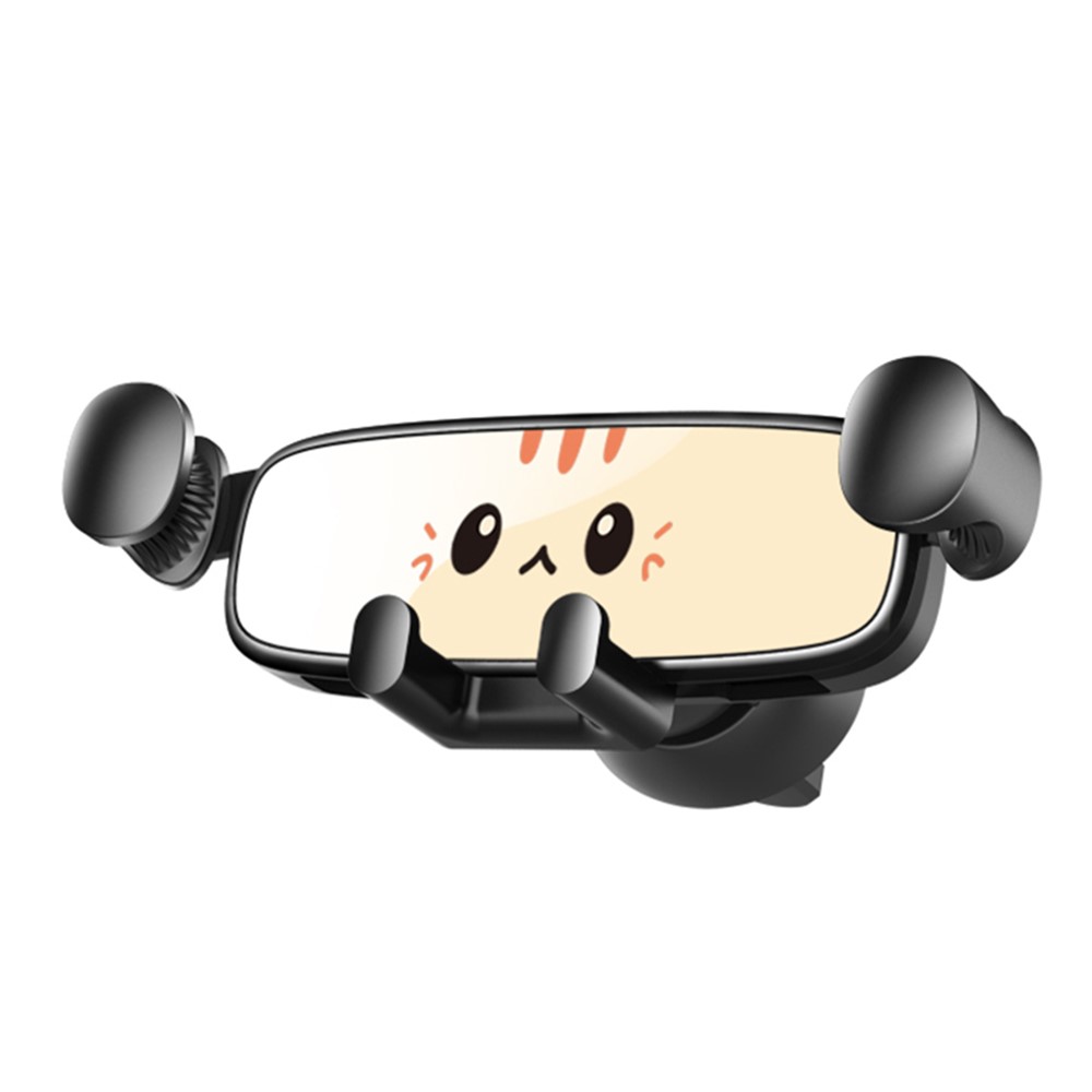 M2S Cute Cartoon Design Gravity Car Phone Holder Rotatable Air Outlet Mount Phone Stand Bracket - Beige-1